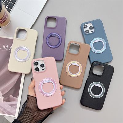 For Magsafe Wireless Charge Magnetic Case for iPhone 15 14 13 12 11 Pro Max Plus Cases Rotating Stand Ring Shockproof Hard Cover