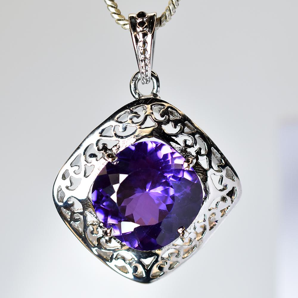 

925 Sterling Silver 34 Ct Pendant Color Change Sapphire Natural CERTIFIED Gems my.pd-4-k
