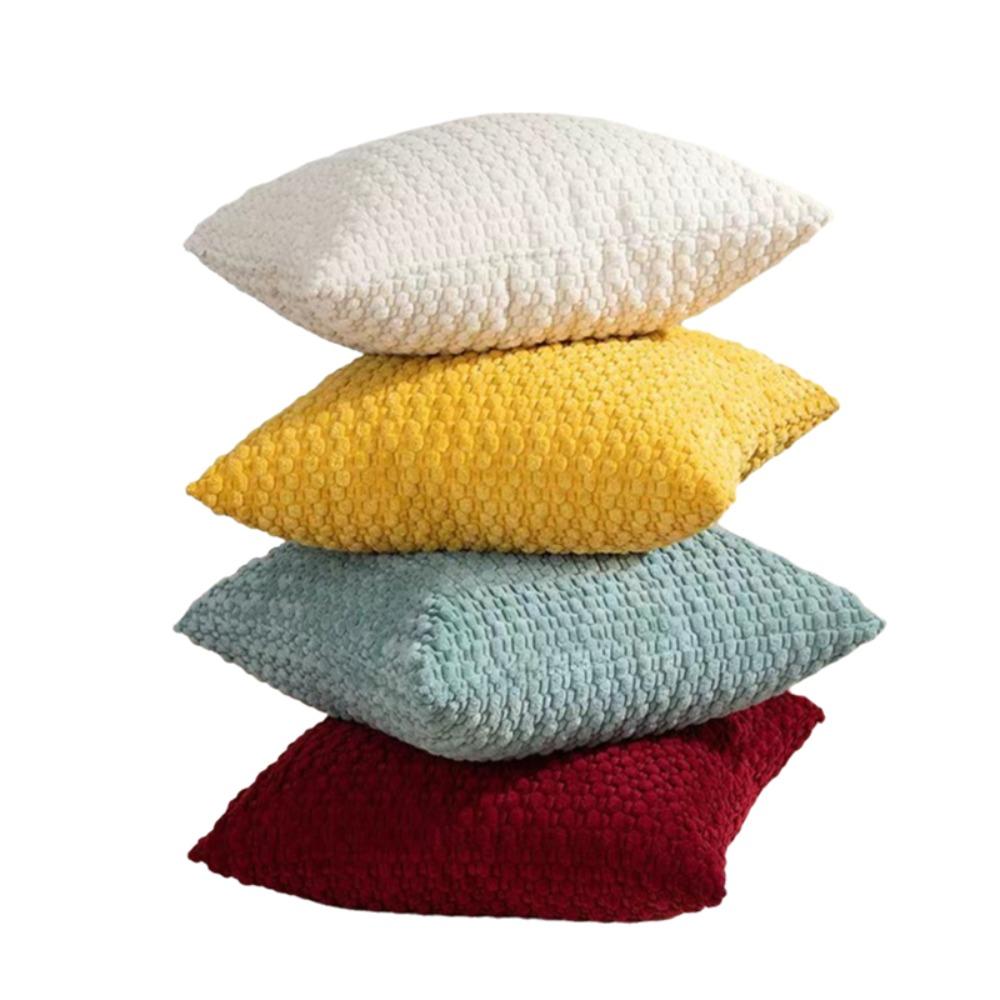 4PCS Solid Color Corn Kernel Throw Pillow Cover Grainy Texture Pillowcase Farmhouse