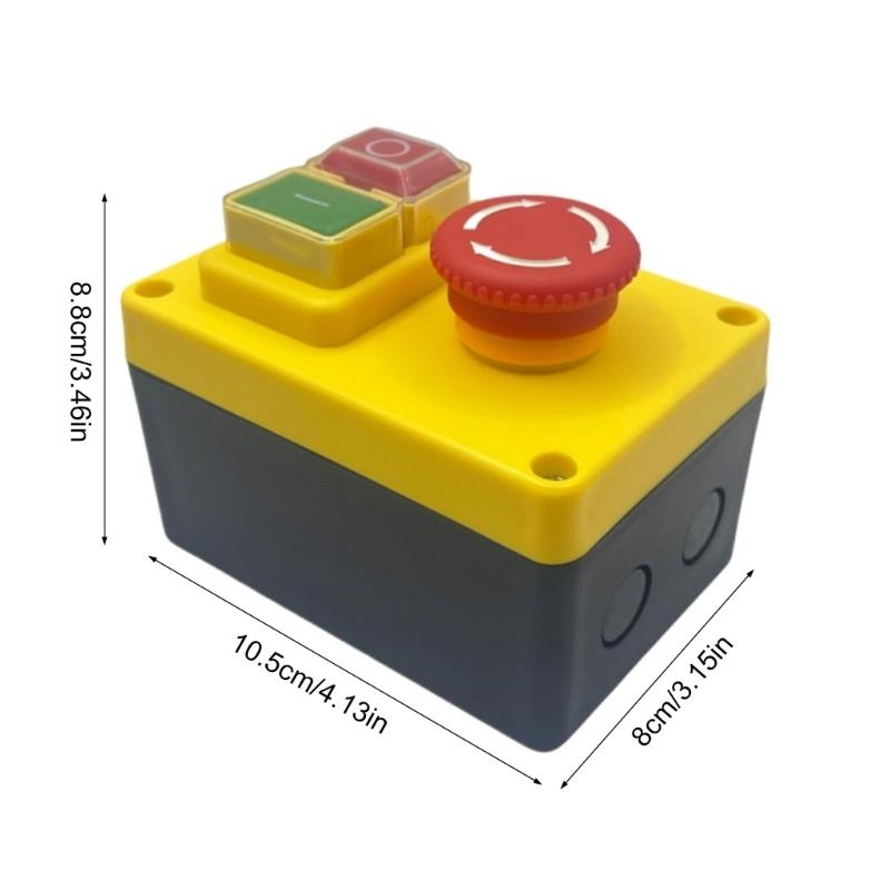 High Current Push Button Switches 250V 16A 5 Pin Connector Heavy Duty Emergency Stop Push Button for Workshop Equipment