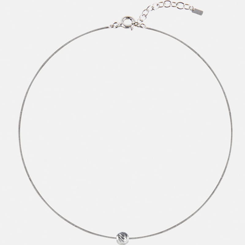 JUDY AND PAUL [925 Silver] Muse Cutting Ball All-Silver Necklace