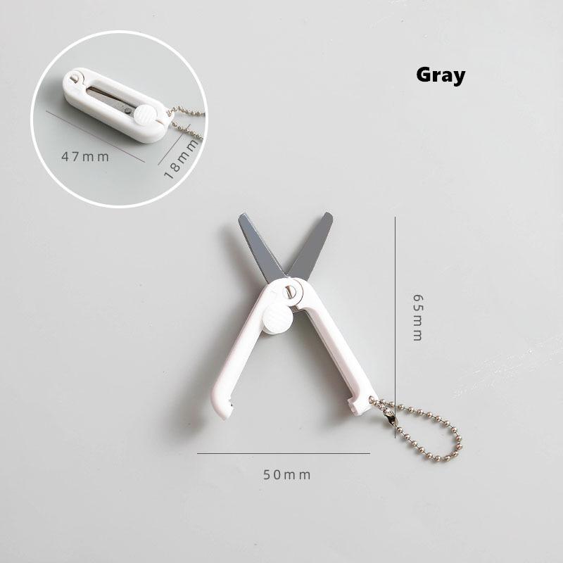 

Mini Color Fold Scissor Portable Size Stainless Steel Blade Safe Cutter Utility Knife for Paper Diary Office School A6934 сірий колір
