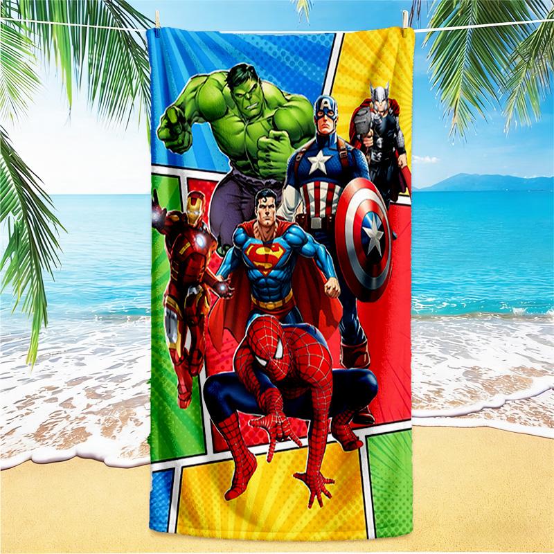 1pc Superhero Adventures beach towel,quick drying absorbent beach towel,outdoor sports swimming beach towel,Soft and comfortable Y72831