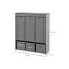 Fabric Wardrobe - HOMCOM - Foldable - 125x43x162.5 Cm - 3 Drawers - Dark Grey