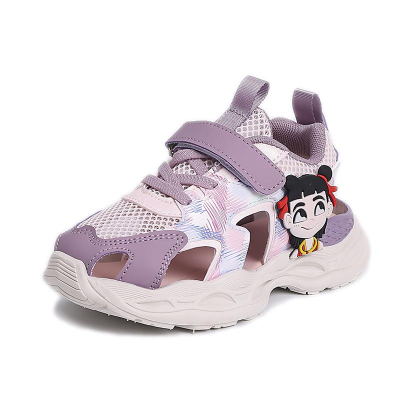 Nezha Mädchenschuhe 2025 neue Sommer Kinder Sportschuhe Dad-Schuhe ältere Kinder Mesh atmungsaktiv einzelne Meshschuhe Mädchen