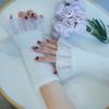 Lace Cute Girl Winter Detachable Warm Sleeves Sweet Sweater Decorative Knitted Fingerless Gloves Ruffled Universal Fake Cuff