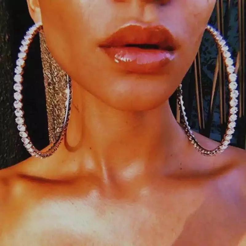 2022 New Products 16 Colors New Rhinestones Jewelry Statement Earrings Big Glass Drop Earrings for Women Fashion Accessories