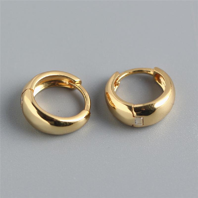 Korean Fashion Shiny Cz Hoop Earrings For Women Metal Luxury Gold Color Simple Versatile Girls Earrings Jewelry