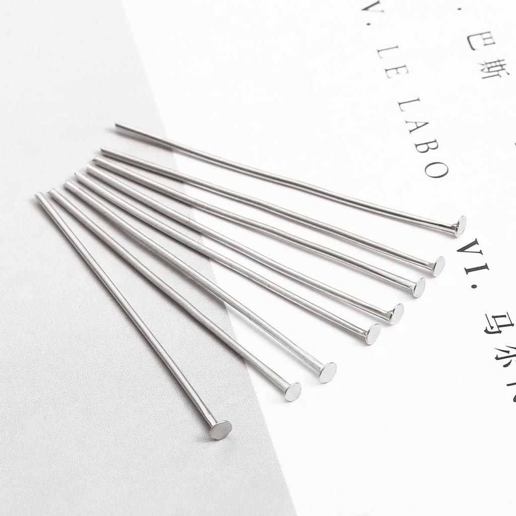 200 Stück Flachkopf Öse Flachkopfstift Eisennadeln Perlen Zubehör für Schmuckherstellung DIY Zubehör Ohrring