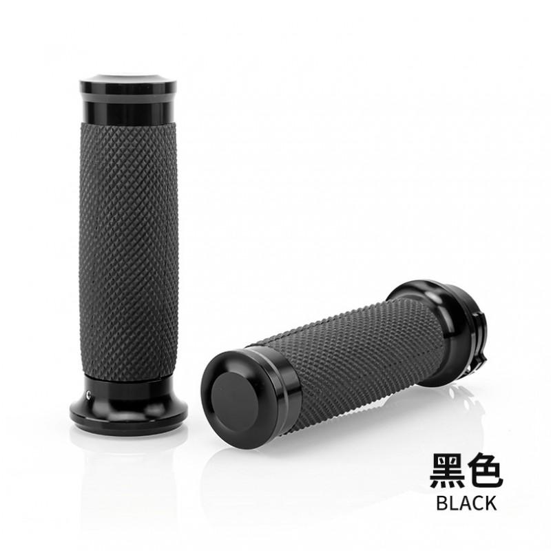 Universelle 25mm Motorrad Lenkergriffe Harley XL883 1200 Schwarz Chrom Aluminium Anti-Rutsch Wasserdicht