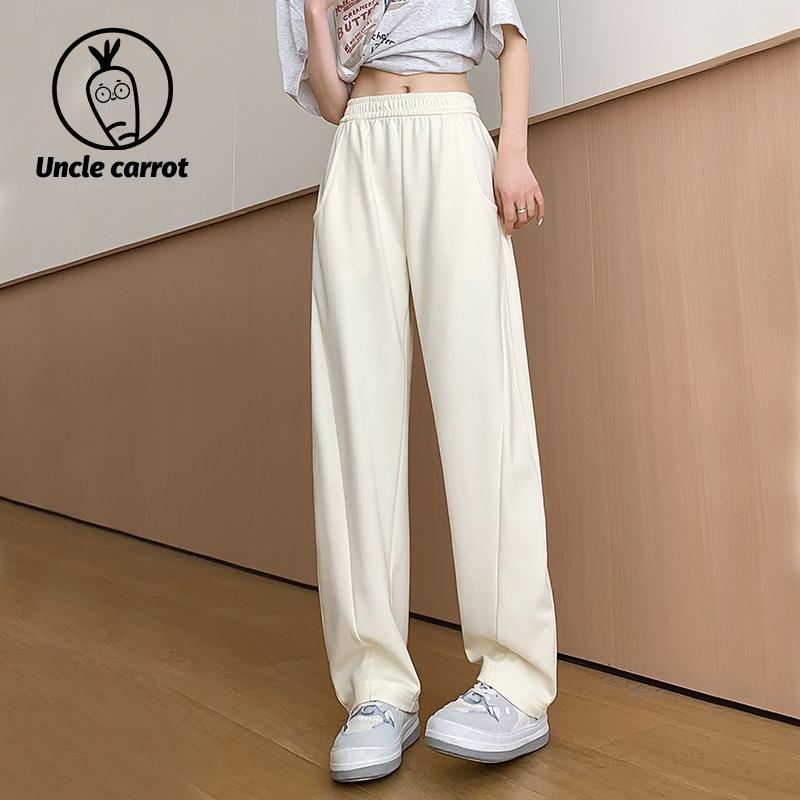 Gray sweatpants women's loose straight spring and autumn new casual wide-leg banana pants small sweatpants
