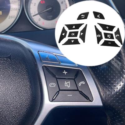 Zwart Voor Mercedes Benz W176 W246 W204 W212 C117 W117 X156 W218 X204 R172 W166 X166 Auto Stuurwiel Knop Sticker Sierstrip