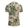 Men Tactical Crew Neck Short Sleeve Camouflage Print Loose Fit Breathable Outdoor Quick Dry T Shirt with Hook and Loop Patch Panel