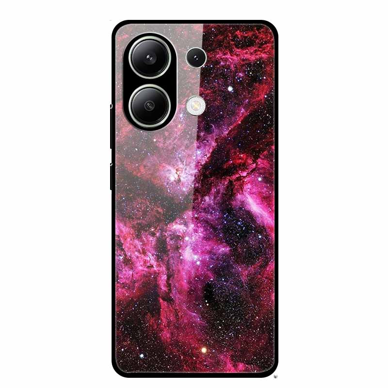 Glass Back Cover For Xiaomi Redmi Note 13 Case Note13 Pro Coque Hard Tempered Glass Case For Redmi Note 13 Pro Case Soft Bumper