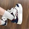 Niche retro low-top board shoes casual high-value original Mario red and blue contrasting bread shoes