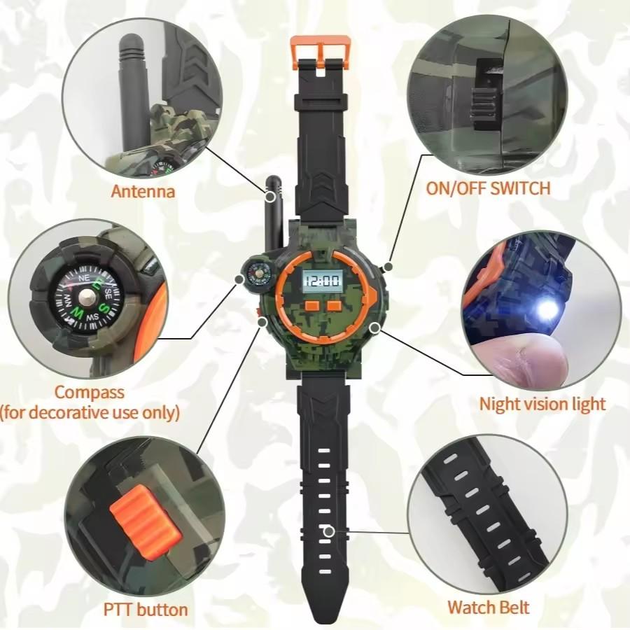 Дитячі 2 шт. Перезаряджувані рації з ліхтариком і компасом для хлопчиків та дівчаток, для походів та пригод