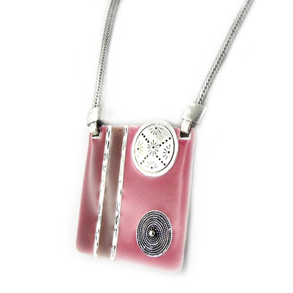 Les Trésors De Lily [D9690] - Designer Necklace 'Anamaya' Pink Purple