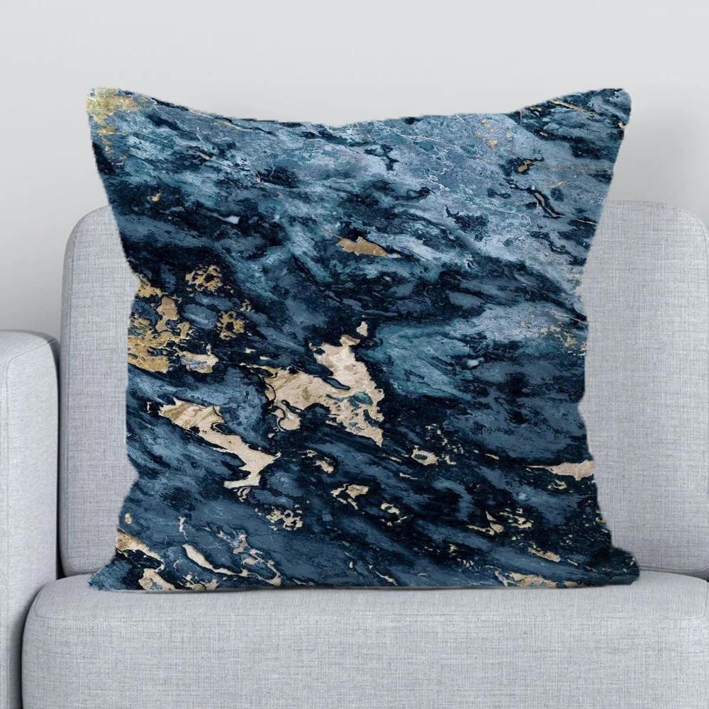 Chair Cushion Cover X Black Golden Marble Pillowcase  Short Plush Pillow Cases for Bed Lounge Chairs Fall Decor Sofa