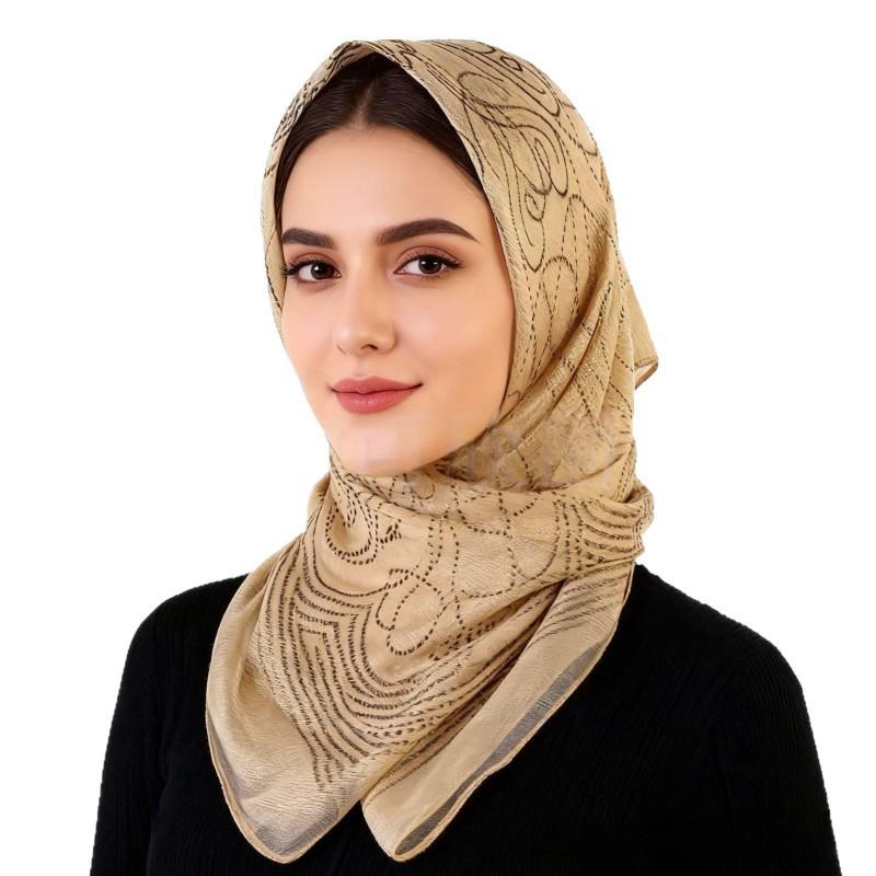 Womens Floral Print Scarf Headwrap Lightweight Silk Square Shawl Modest Fashion Accessory