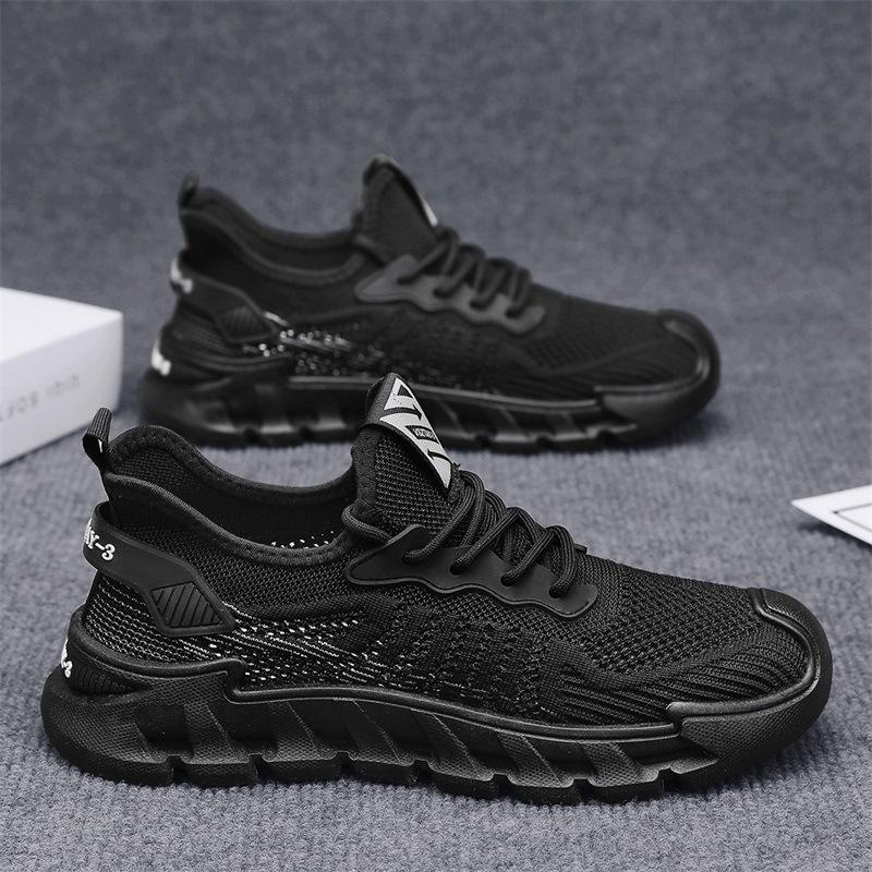 Flying woven men's shoes summer comfortable sports shoes non-slip soft-soled men's versatile summer breathable thin casual mesh shoes