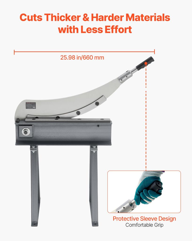 VEVOR Guillotine Shear, 500 Mm Bed Width Benchtop Cutter, Manual Hand Plate Shear for Metal Sheet Processing, with Q235 Material, High Precision