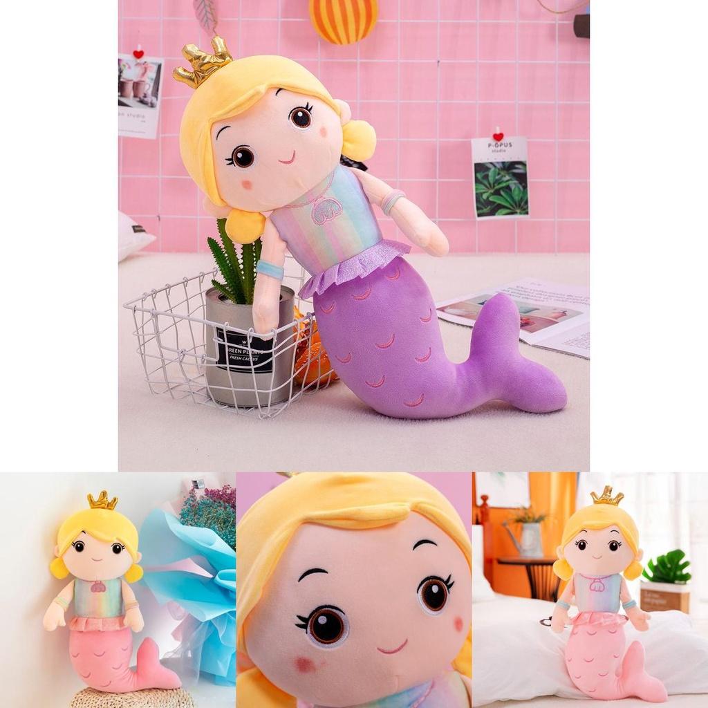 Adorable Crown Mermaid Stuffed Toy Doll Perfect For Kids Birthday Gifts And Playtime