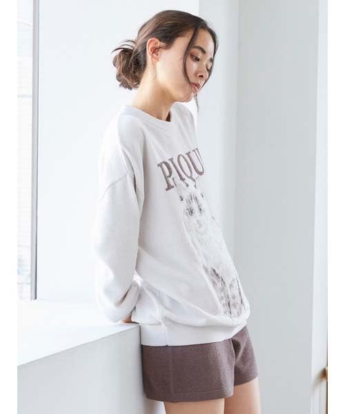 Gelato Pique CAT JQD Pullover PWNT244065 BEG Free Size Women's