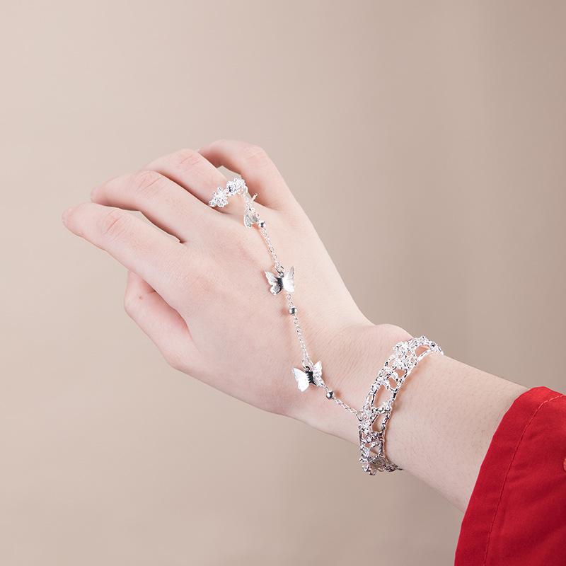 

Design Sense Tassel Butterfly Bell Water Drop Ring Bracelet Bangle Charm Court Antique Open Bracelet Women s Trend Girlfriend