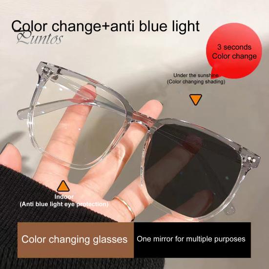 Lightweight Sunglasses Unisex Summer Retro Color-changing PC Lens Anti-UV Eyewear Block Sunlight Vacation Beach Spectacles Outdoor