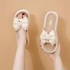 Flat-bottomed Outer Slippers, Summer Thick-bottomed New Year's New Bows, Light Fairy Style One-word Drag