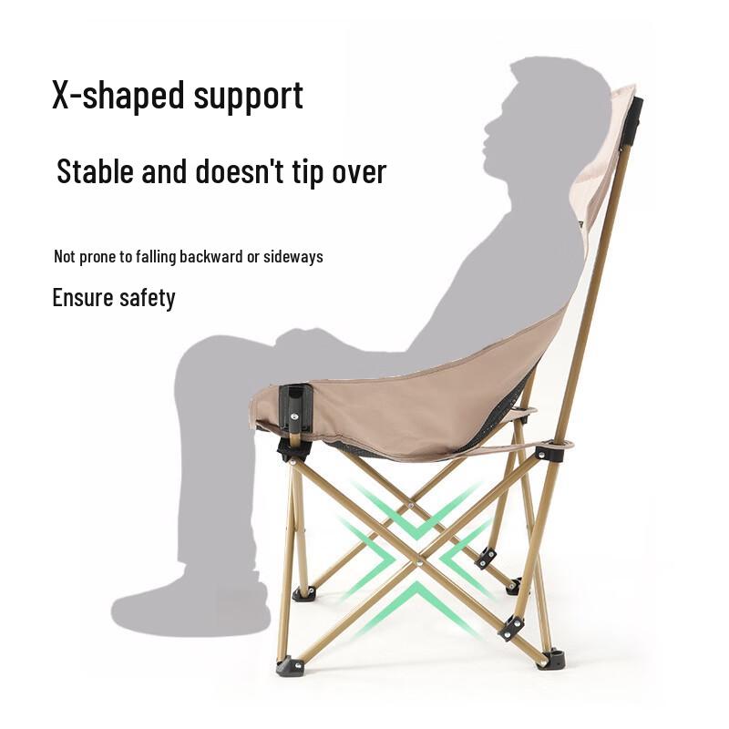 ZISIZ Outdoor Camping Folding Moon Chair