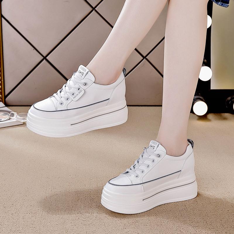 Inner heightening platform casual shoes autumn season new dad shoes elastic band single shoes 34