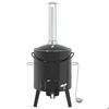 Canon à goulasch - vidaXL - Avec cheminée et couvercle - Noir - 14,3 L - Léger et portable