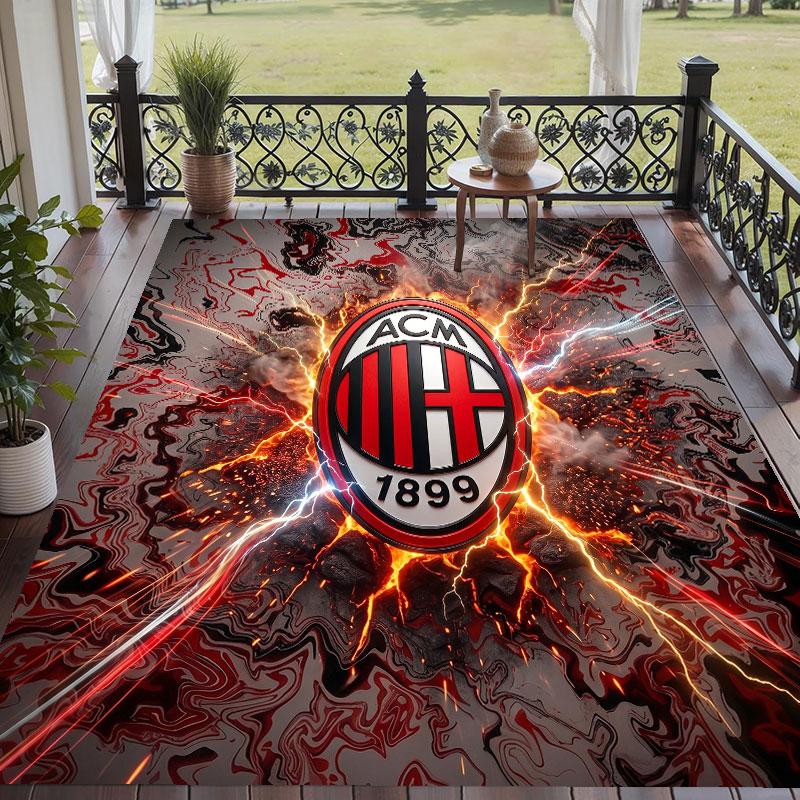 Soft Floor Carpet AC Milan Pattern Area Rug Decorative Mat For Home Room Decoration