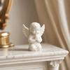 Statua d'Angelo in Ginocchio Stampata in 3D, Cherubino in Preghiera Statuetta da Scrivania, Scultura d'Angelo con Ali per Decorazione Casa Ufficio Interno Esterno Giardino