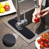 Kitchen Faucet Absorbent Mat Sink Splash Guard Microfiber Faucet Splash Catcher Countertop Protector With Button 2 Size Choose