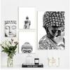 Sakyamuni Buddha Statue Qoutes Wall Art Canvas Painting Black White Nordic Posters And Prints Wall Pictures For Living Room
