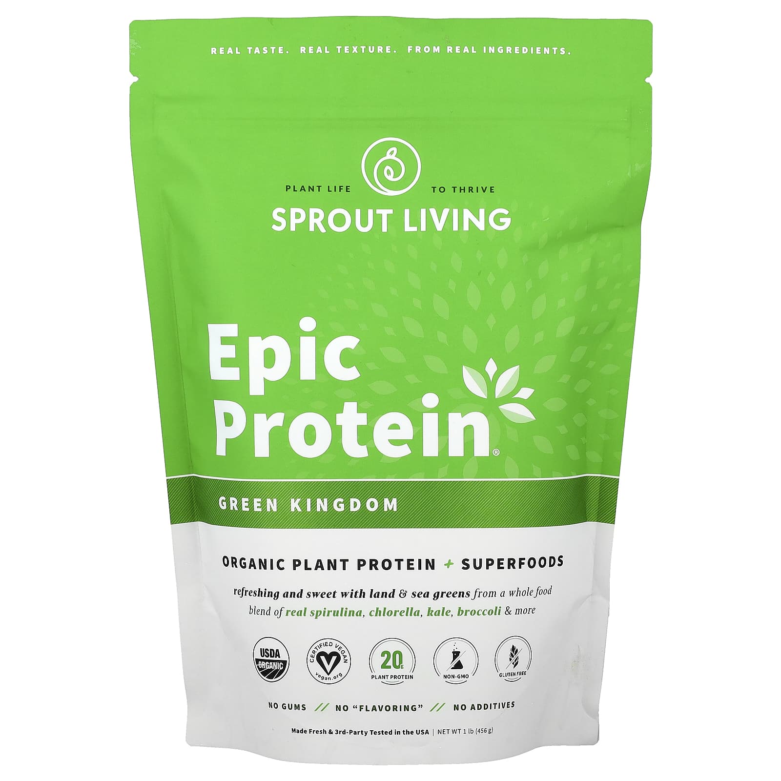 

Epic Protein®, Organic Plant Protein + Superfoods, Green Kingdom, 456G (1Lb)