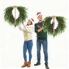 Yunhui Christmas Wreath with Red Berries and Bow – PE Norfolk Pine Greenery