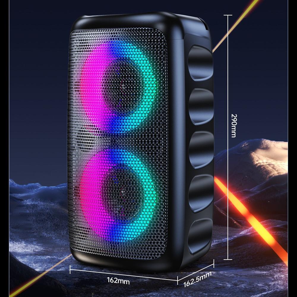 Karaoke Radio FM Bluetooth Speaker Portable Wireless With Microphone Lamp Machine Caixa De Som Sound Box Music Subwoofer LED TWS