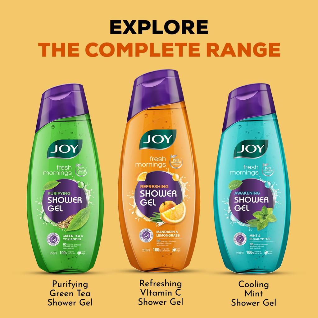 JOY Mandarine & Zitronengras Duschgel 250ml Veganes Duschgel Feuchtigkeitsspendender Hautreiniger