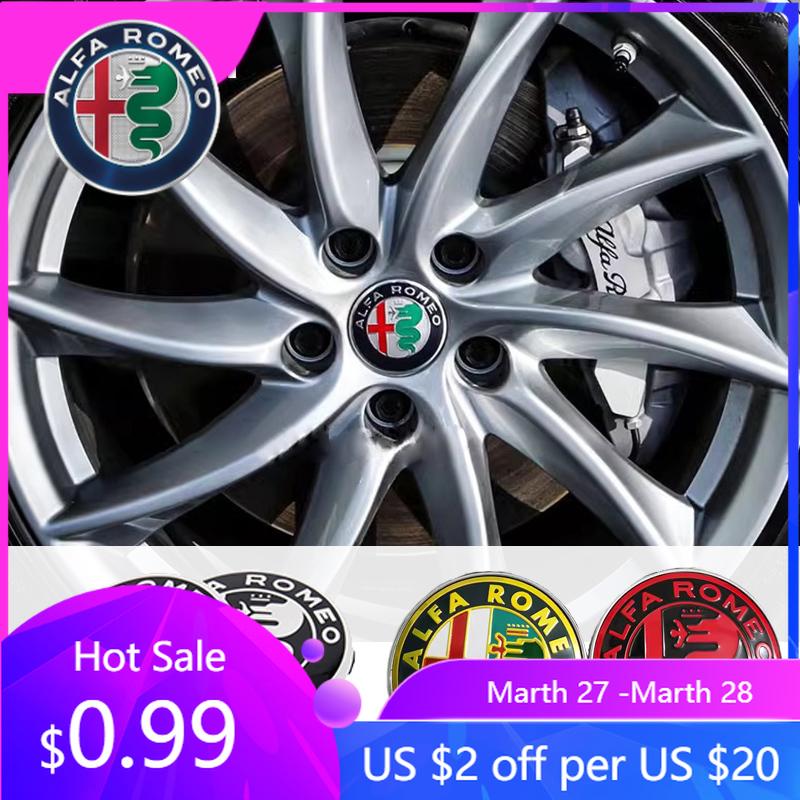 Per Alfa Romeo 2026 Adesivo Caldo 4 Pezzi Coprimozzo Ruota Auto Emblema Distintivo Copertura Per Alfa Romeo Giulia Stelvio 156 Tonale Brera