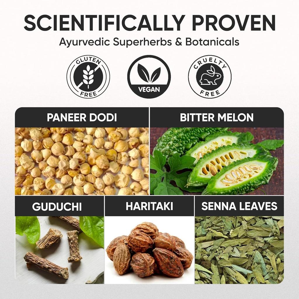 Namhya Diabetic Care Herbal Tea | Ayurvedic Blend with Paneer Dodi Bitter Melon Guduchi & Herbs | Supports Blood Sugar Balance | Boosts Immu