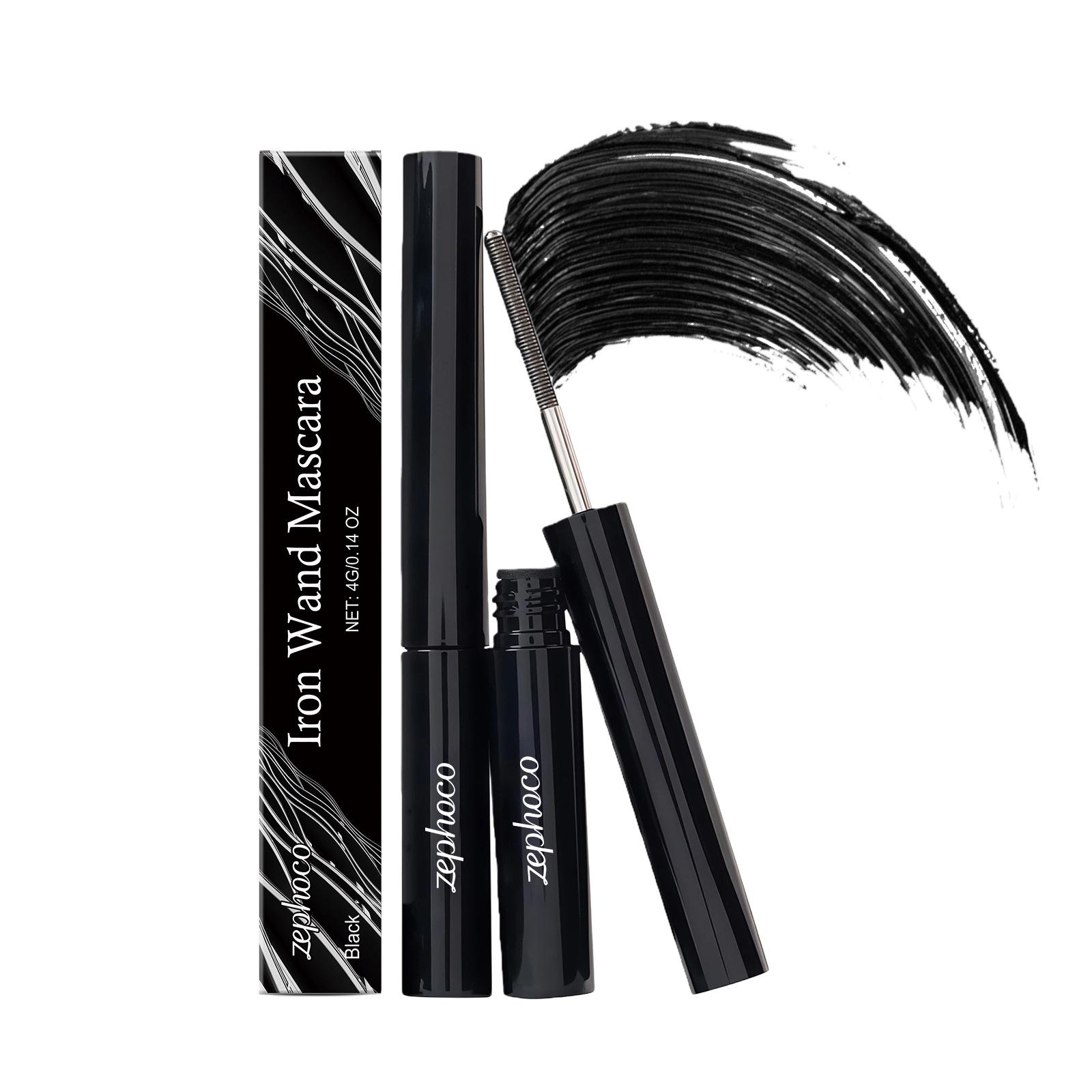 Zephoco Black Waterproof Curling Mascara - Natural Lengthening, Non-Smudging 4g