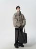 Men's American-Style Winter Warm Cotton Jacket, Loose Fit, Short PU Leather, Padded, Niche Design.