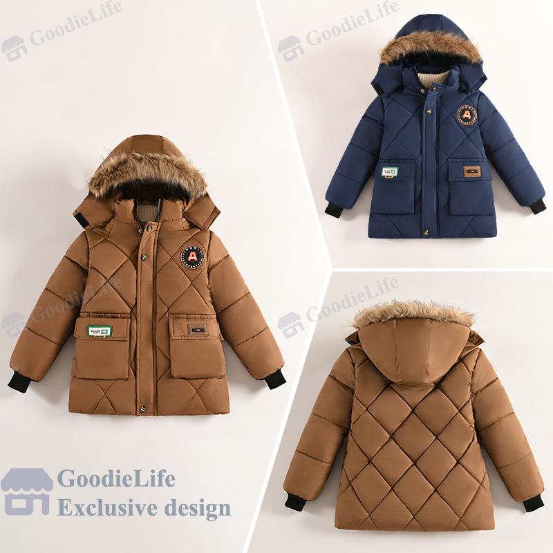 Boys Winter Jacket Fashionable Down Coat Warm Padded Jacket Trendy New Style Outerwear for Kids