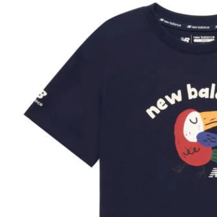 New Balance T Shirt Navy Blue Kids' (Unisex) T-Shirts 7ED21053 NV