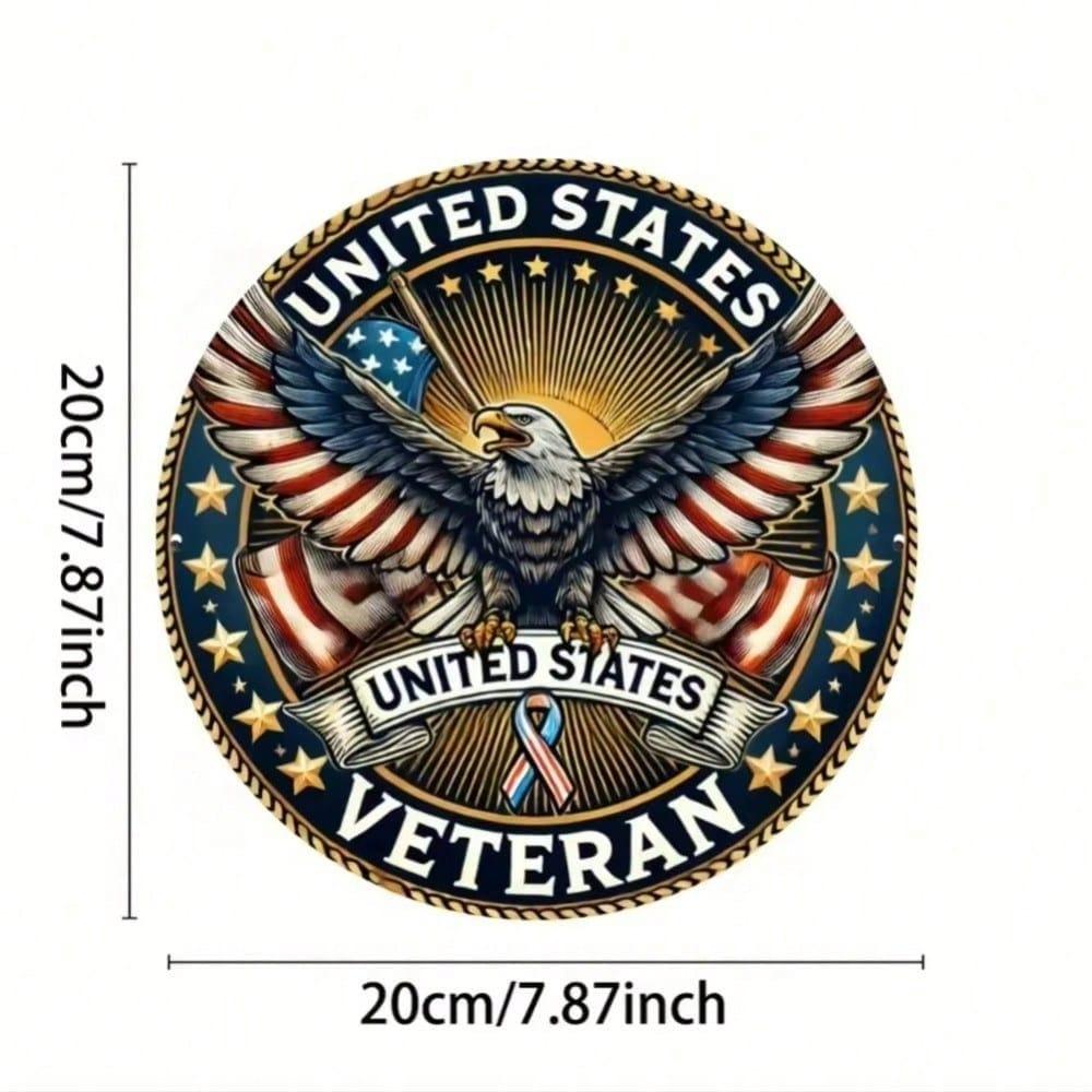 Patriotic Eagle Embossed Tin Sign Vintage Metal Wall Art for Indoor Outdoor Decor