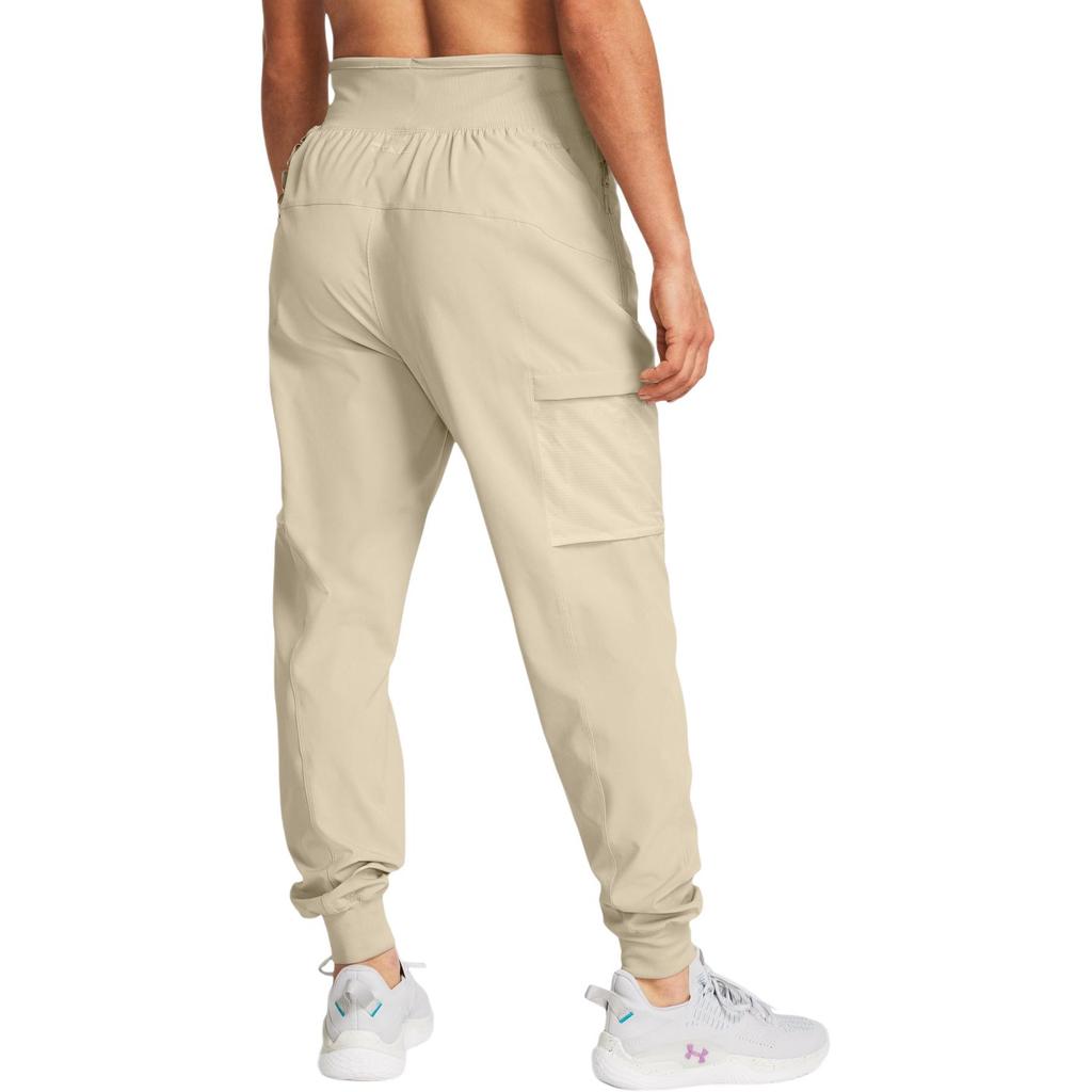 Under Armour Solid Color Casual High Waist Sports Pants Women Bottoms Beige 1383359-289