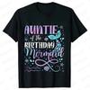 Mermaid Birthday Princess Girl Party T-shirt Family Group Matching Siblings Tees Fashion Vintage Unisex Tops Oversized Clothing